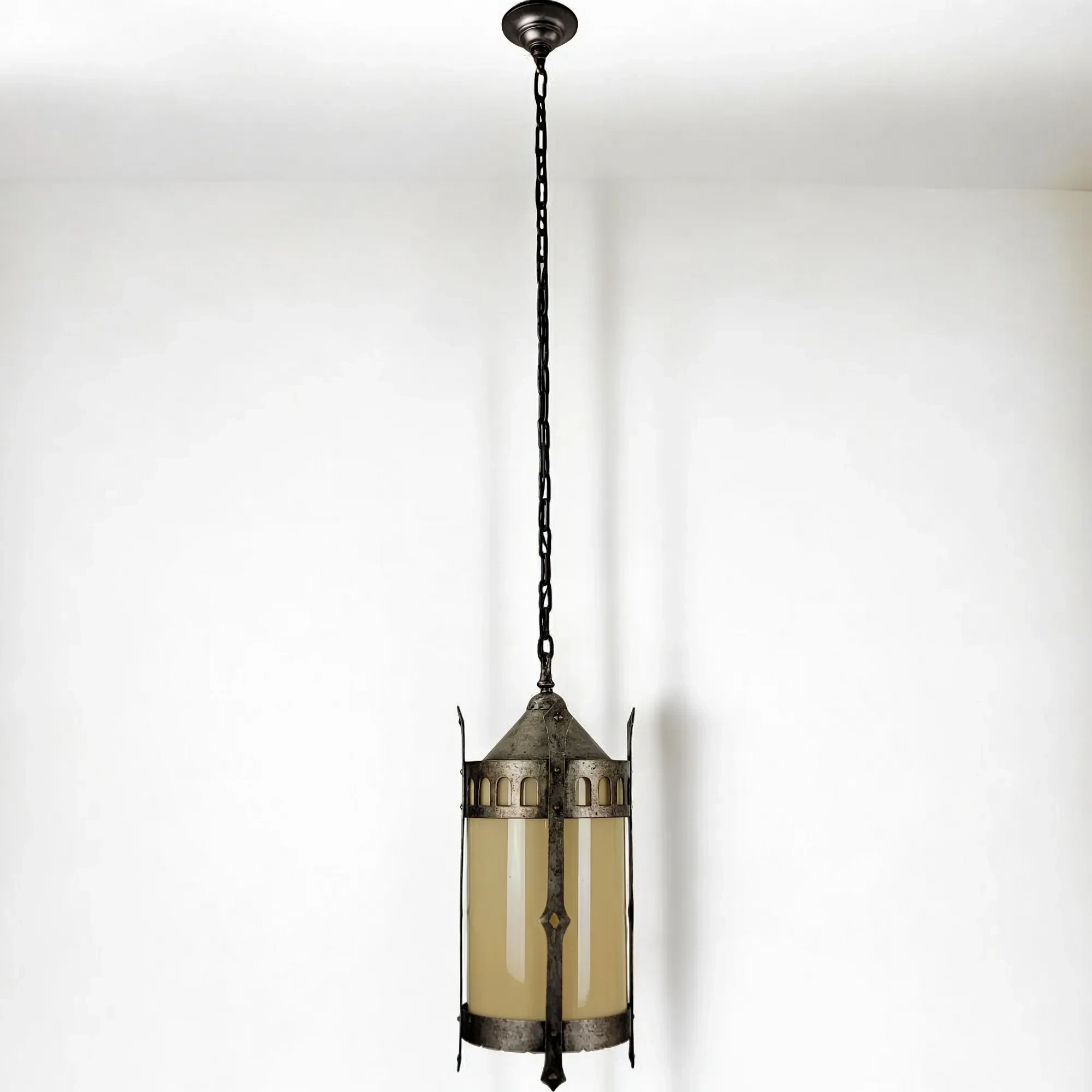 Pair Large Vintage Iron - Gothic Revival - Pendant Lights - View 4