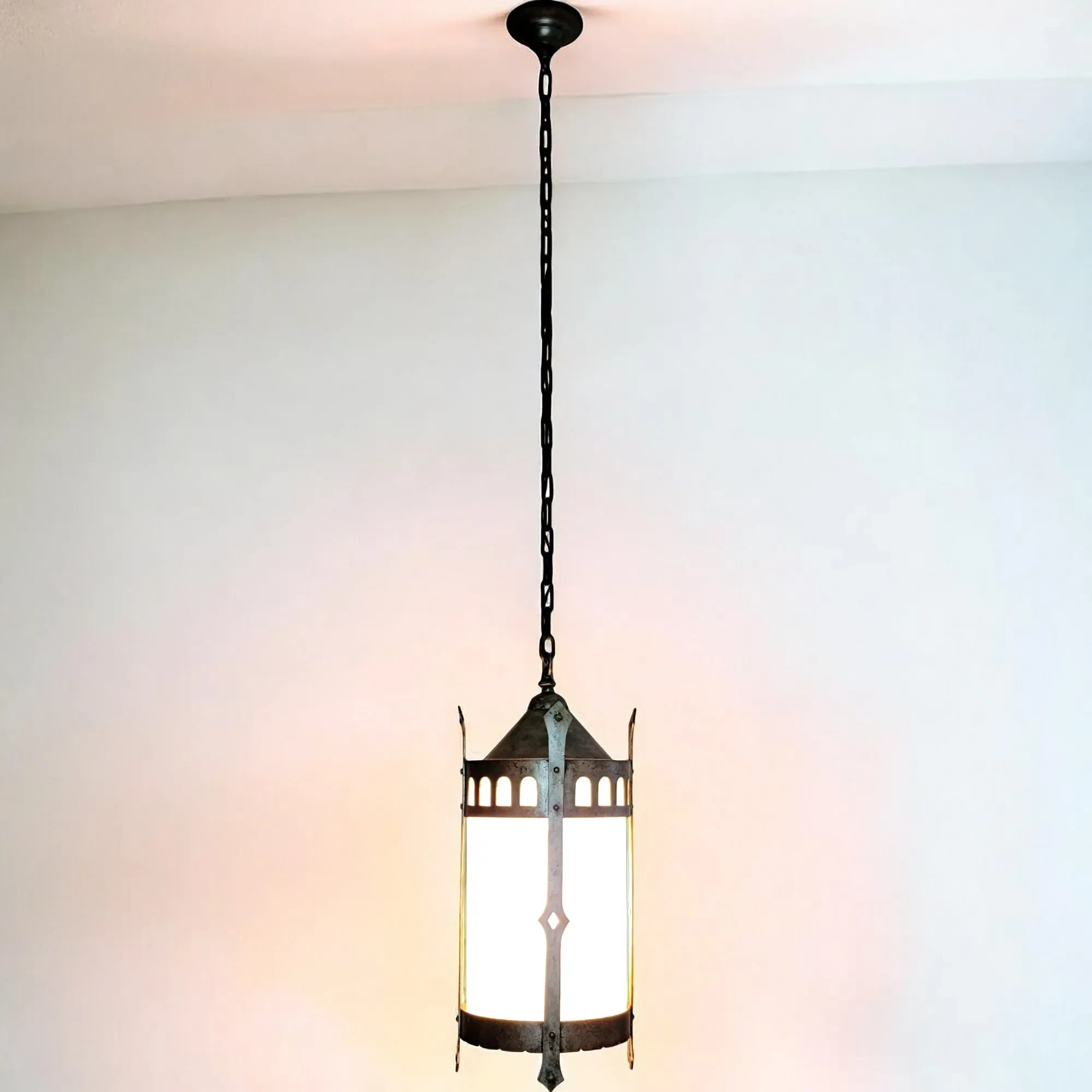 Pair Large Vintage Iron - Gothic Revival - Pendant Lights - View 5