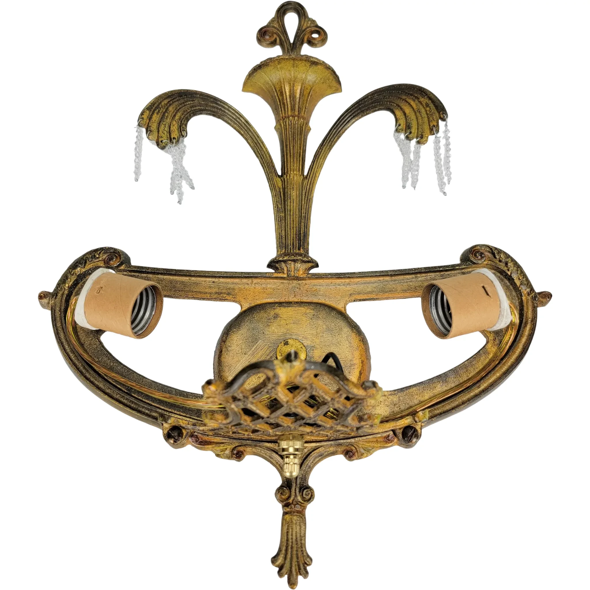Art Deco Slip Shade Waterfall Sconces - 2 Light- Gill Glass &amp; Fixture Co - View 7