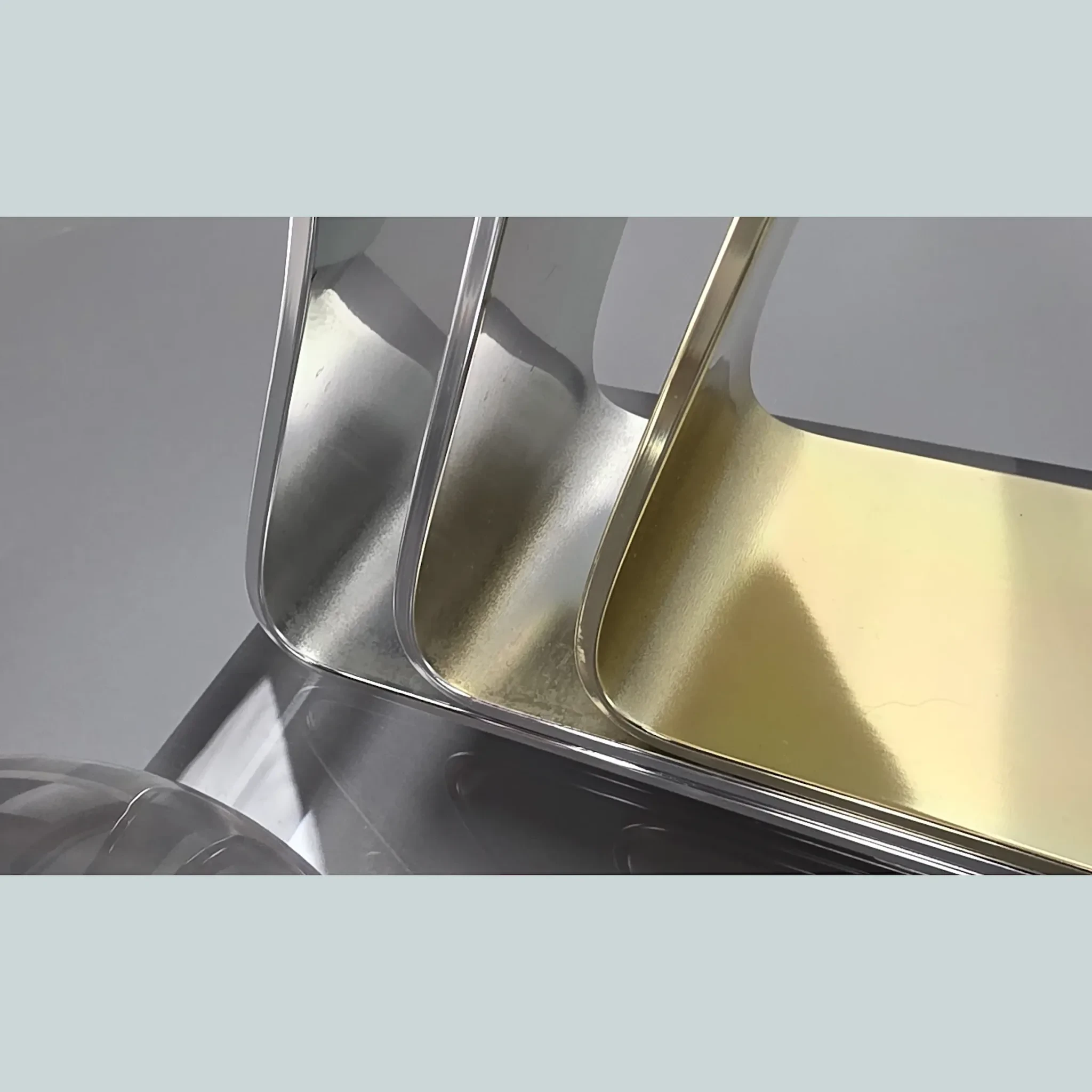 Dan Murphy 1989 Modernist Abstract Sculpture – Signed – Wavy Aluminum on Lucite Base with Sphere: gold, red, vintage, modern (view 11) - Art