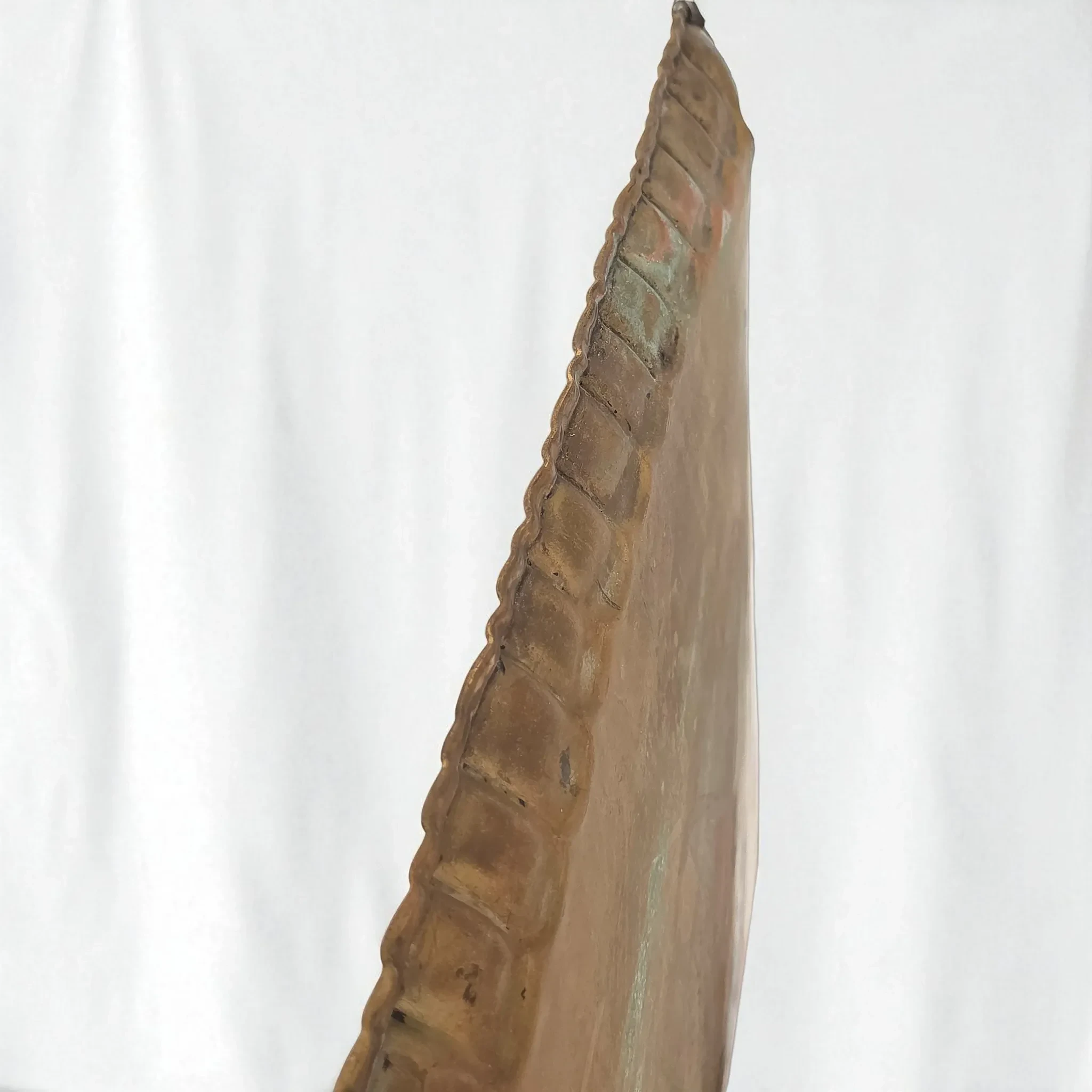 Large Antique Hand-Wrought Islamic Brass Tray, c. 1900–1935: brass, red, antique, antique (view 6) - Metalware