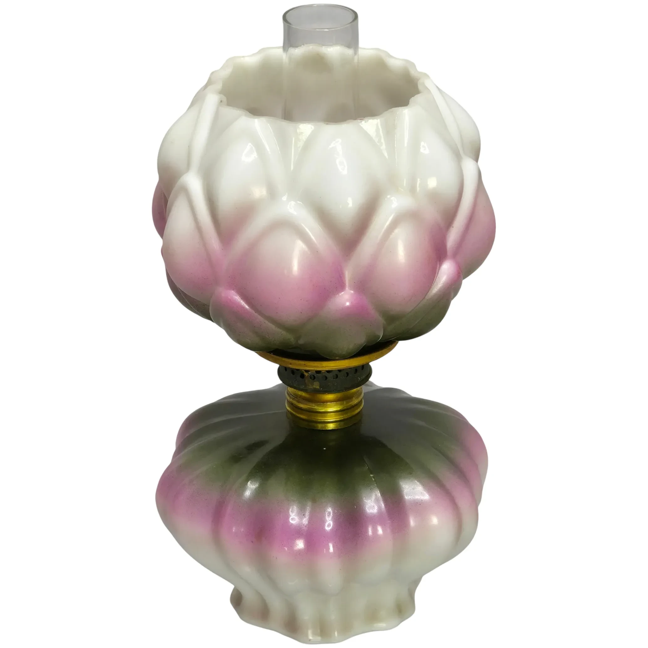 Antique Miniature Artichoke Glass Oil / Kerosene Lamp