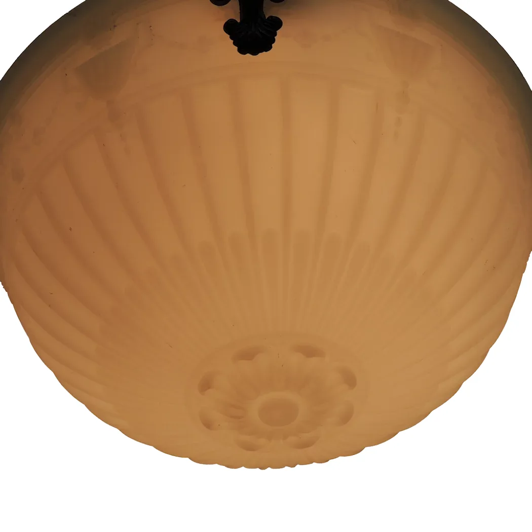 Vintage Bowl Light Fixture - Cast Glass - Urns & Swags - View 4