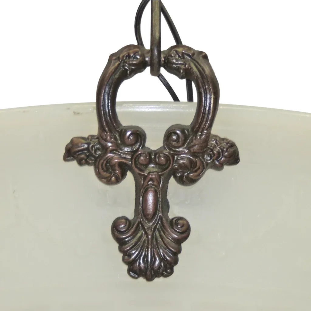 Vintage Bowl Light Fixture - Cast Glass - Urns & Swags - View 6