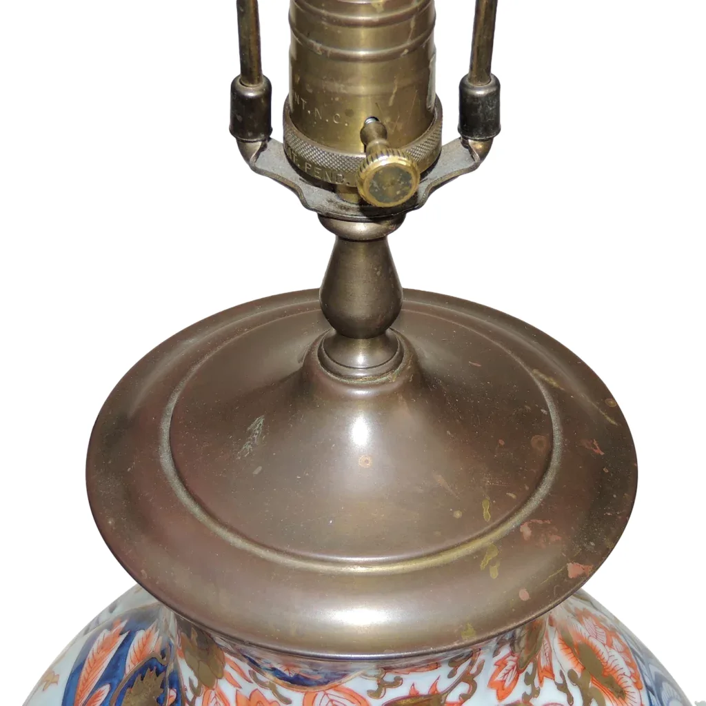 Pair Large Vintage Imari Vase Form Lamps by Wildwood with Birds and Florals - View 8
