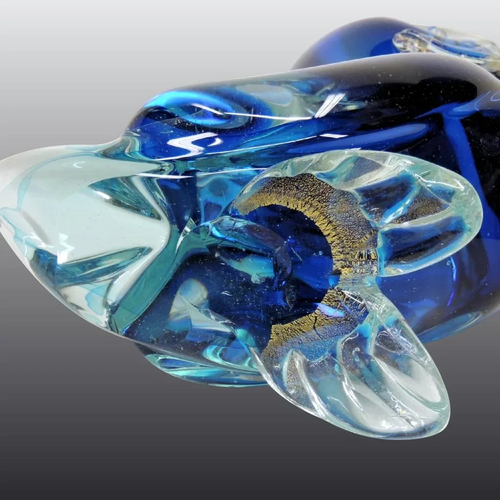 Pair Large Blue Seguso Murano Glass Ducks - View 8