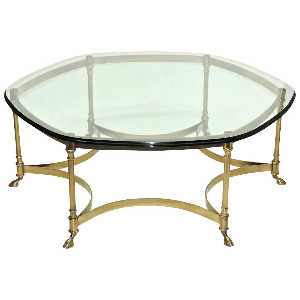 Vintage La Barge / LaBarge Brass Coffee Table - Glass Top