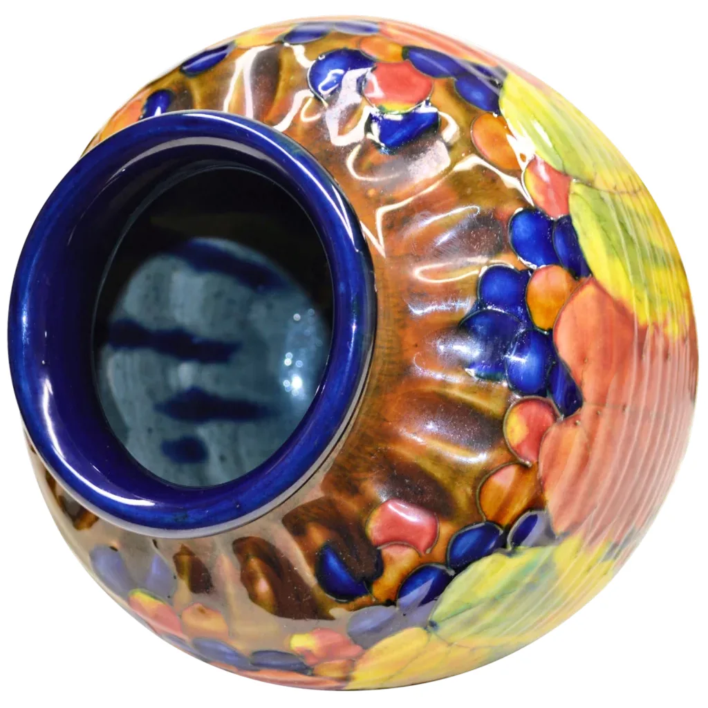 Pair Colorful Vintage Awaji Pottery Vases - View 4