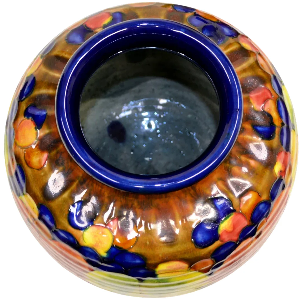 Pair Colorful Vintage Awaji Pottery Vases - View 6