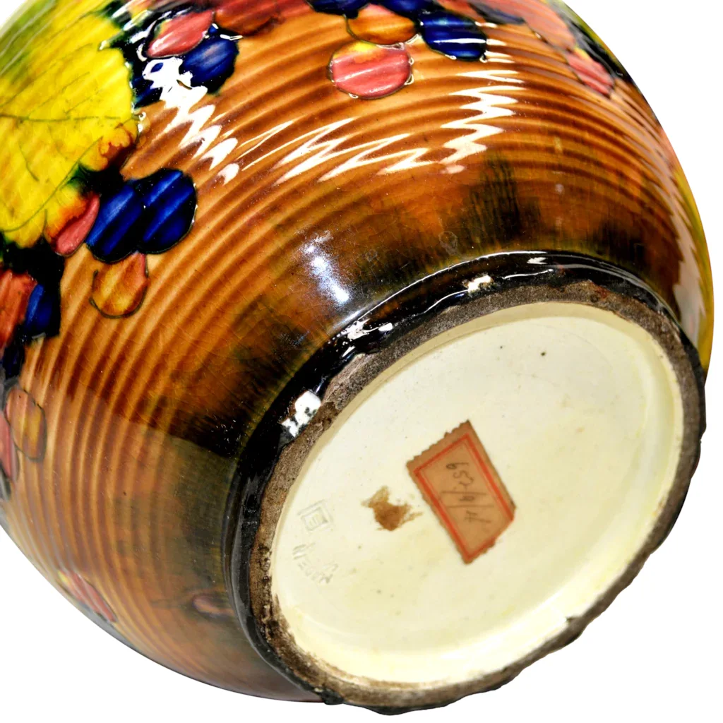 Pair Colorful Vintage Awaji Pottery Vases - View 8