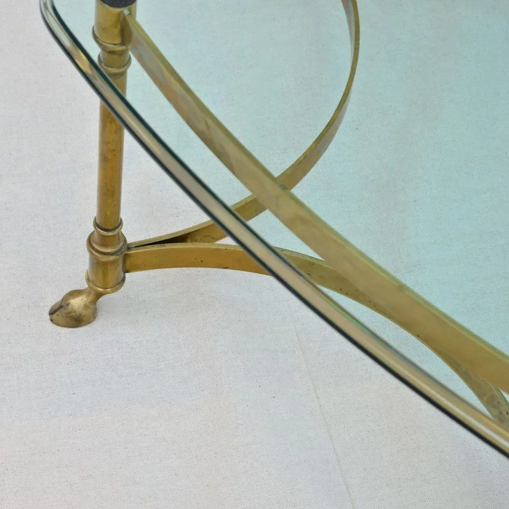Vintage La Barge / LaBarge Brass Coffee Table - Heavy Glass Top - View 3