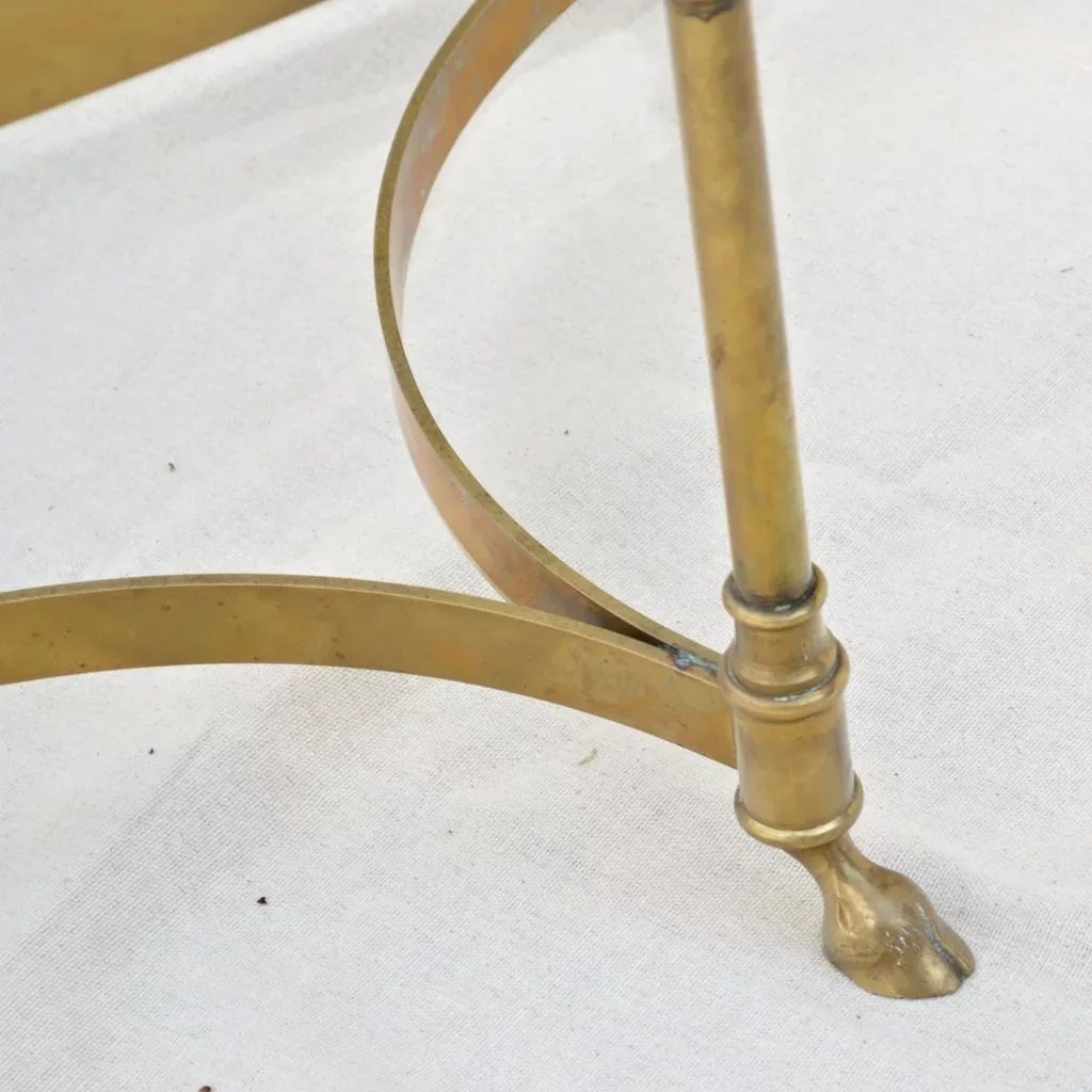 Vintage La Barge / LaBarge Brass Coffee Table - Heavy Glass Top - View 4