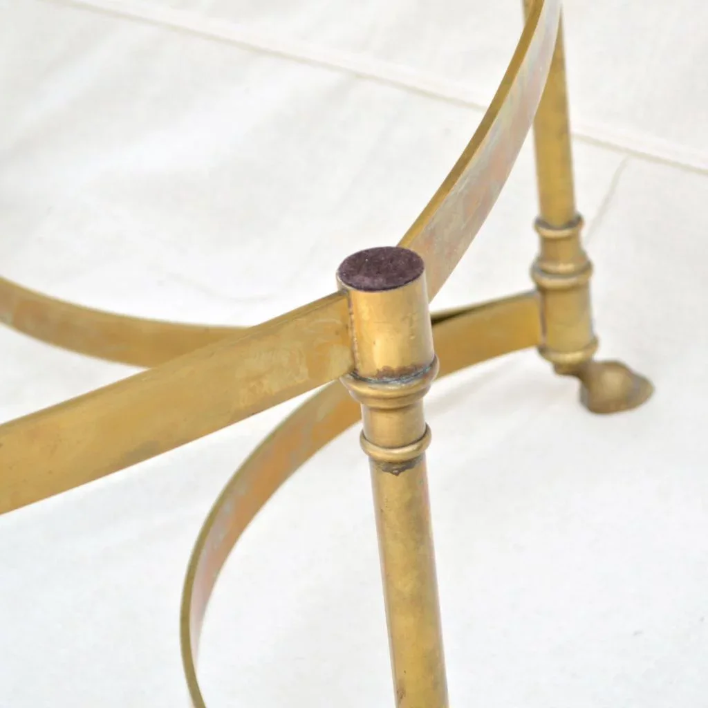 Vintage La Barge / LaBarge Brass Coffee Table - Heavy Glass Top - View 5