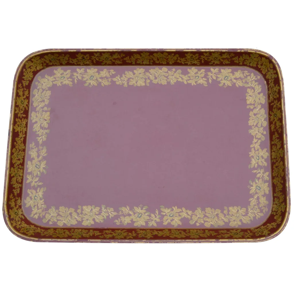 Papier Mache Tray Table Burgundy / Red - View 2
