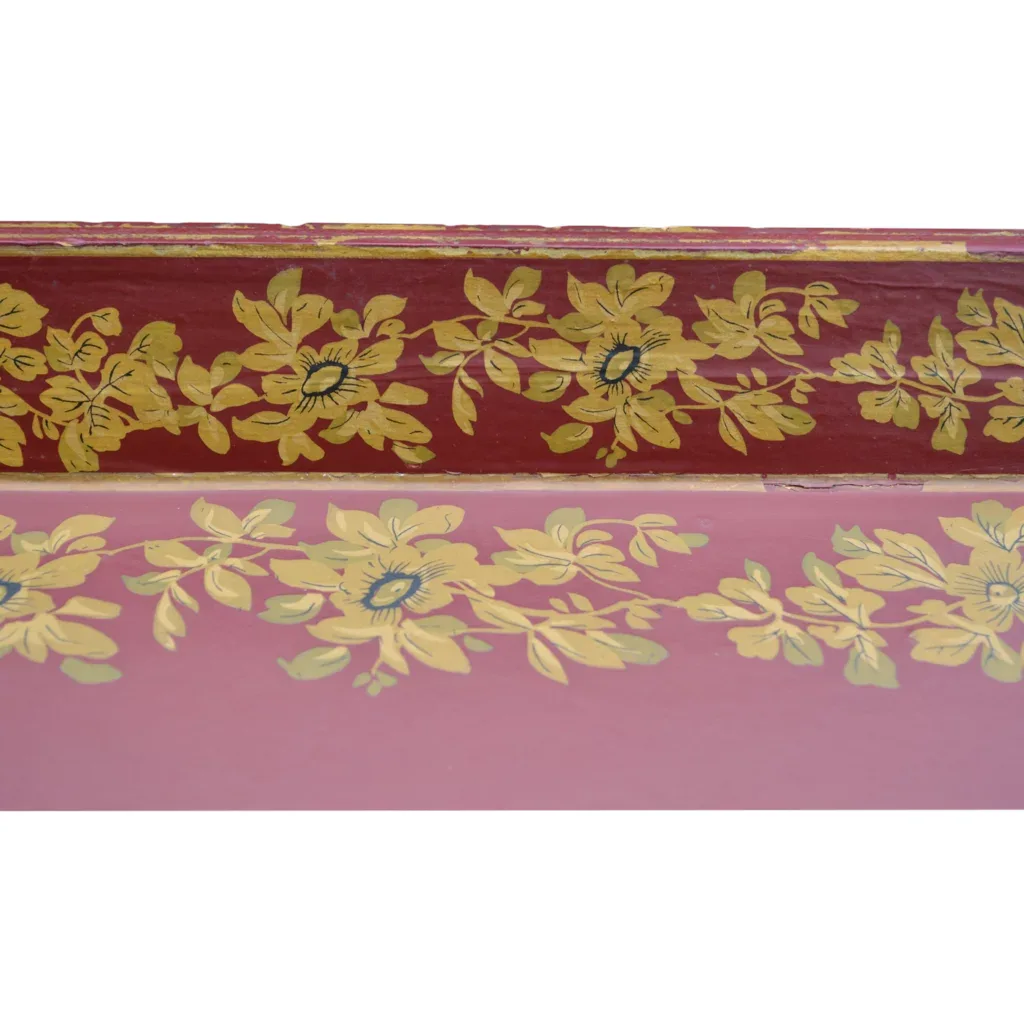 Papier Mache Tray Table Burgundy / Red - View 4