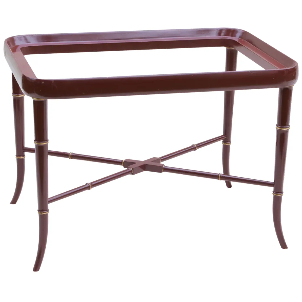 Papier Mache Tray Table Burgundy / Red - View 5