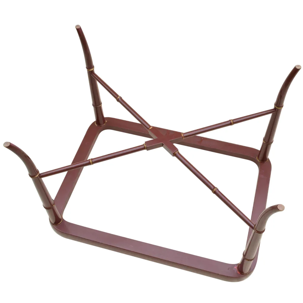 Papier Mache Tray Table Burgundy / Red - View 6