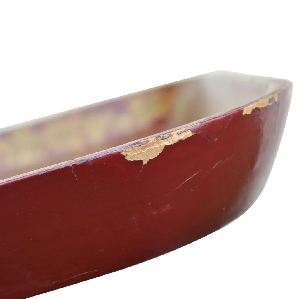 Papier Mache Tray Table Burgundy / Red - View 9