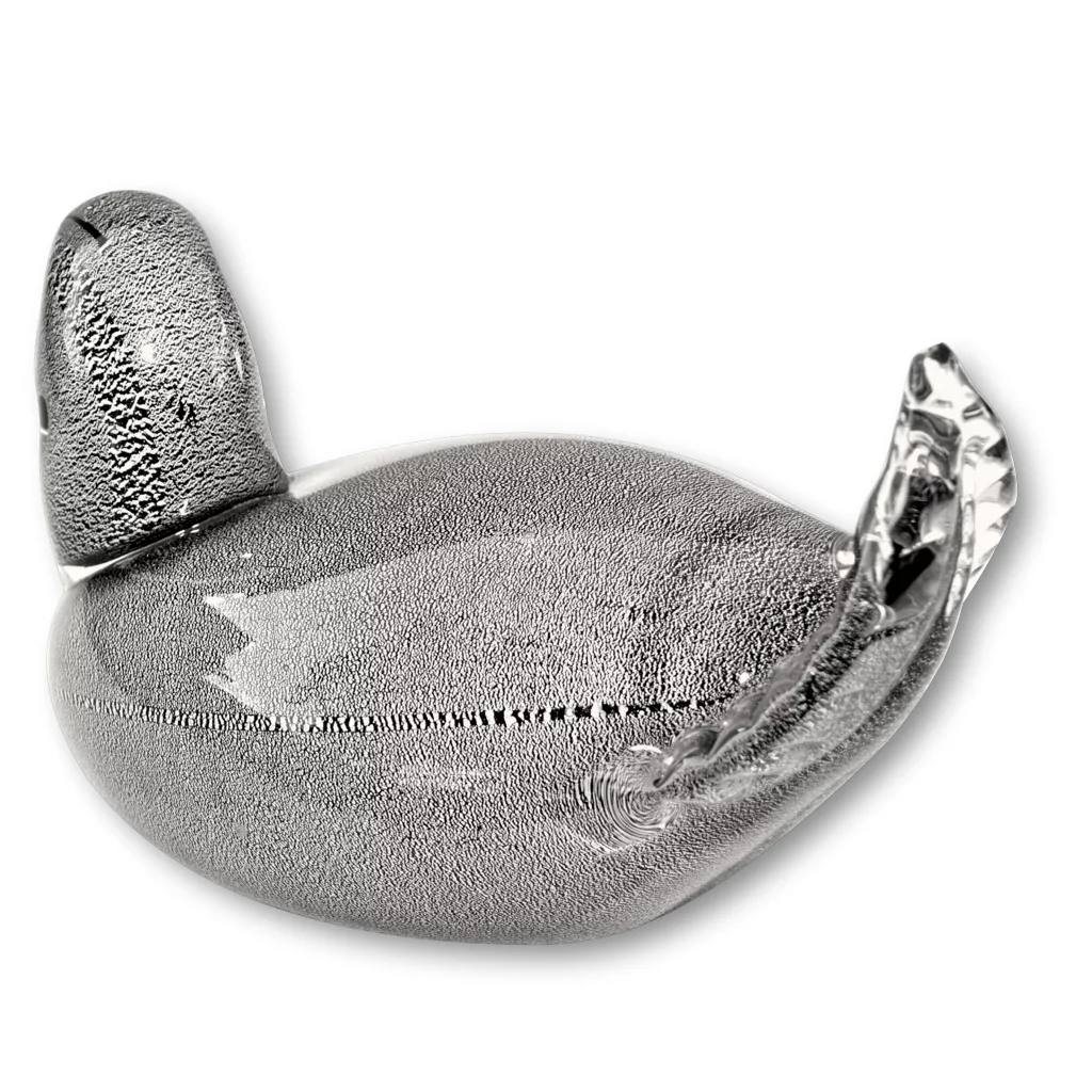 Formia Murano Glass Duck - Silver Fleck - Vintage - View 4