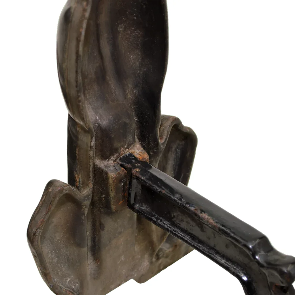 Whimsical Art Deco Dog Andirons - Vintage Cast Iron - Tennessee Chrome Plate Company - View 7