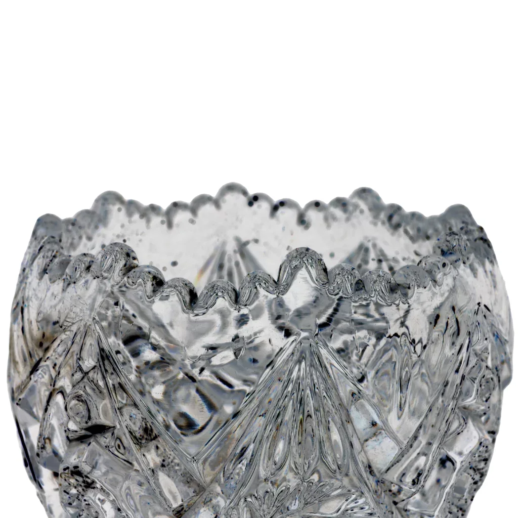Pair Imperial Thunderbolt Nucut Crystal Vases - Scarce Size - View 2