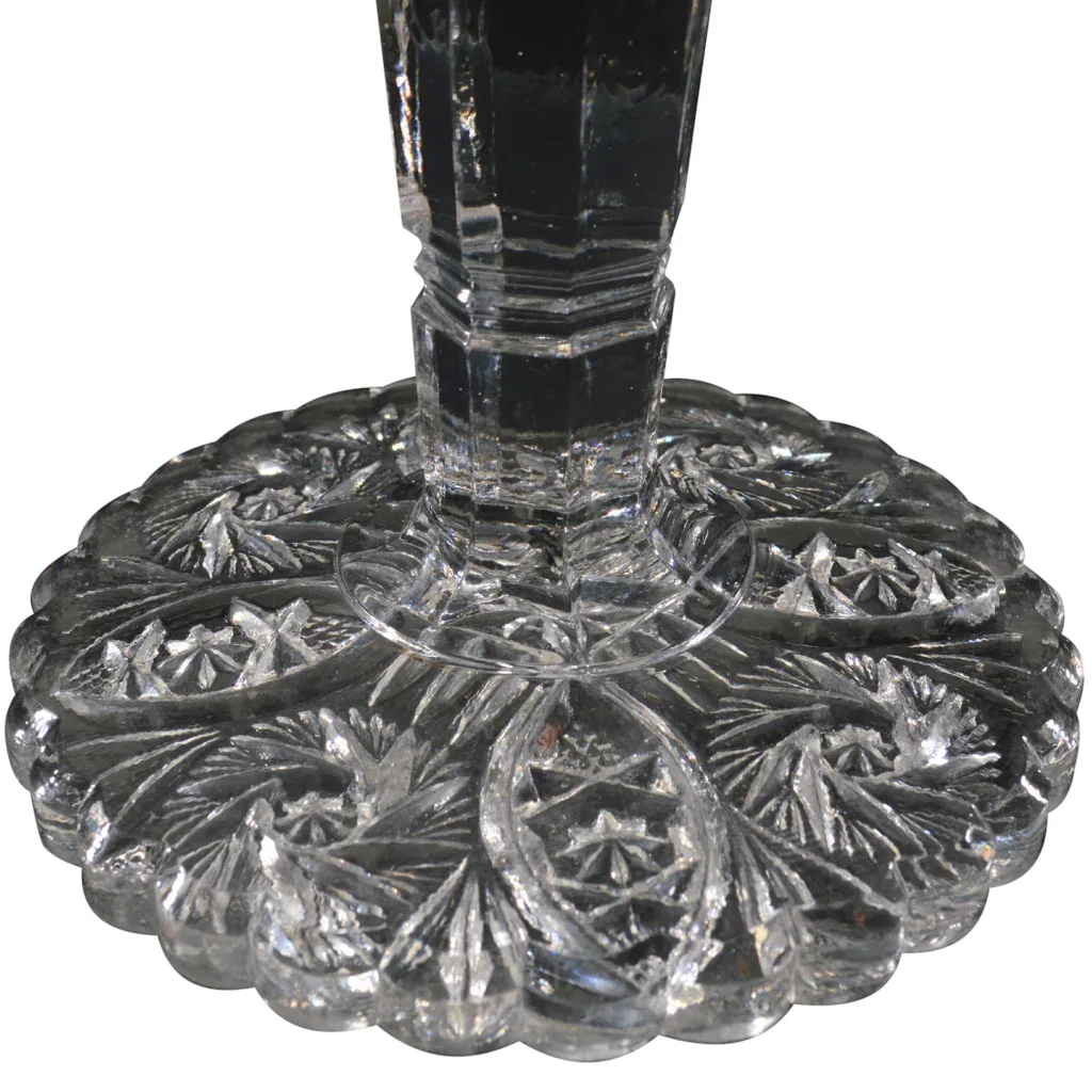 Pair Imperial Thunderbolt Nucut Crystal Vases - Scarce Size - View 5