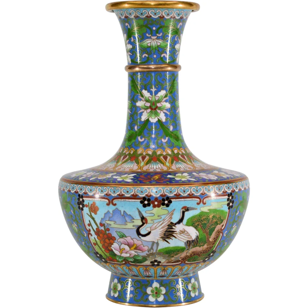 Vintage Chinese Cloisonne Enameled Vase
