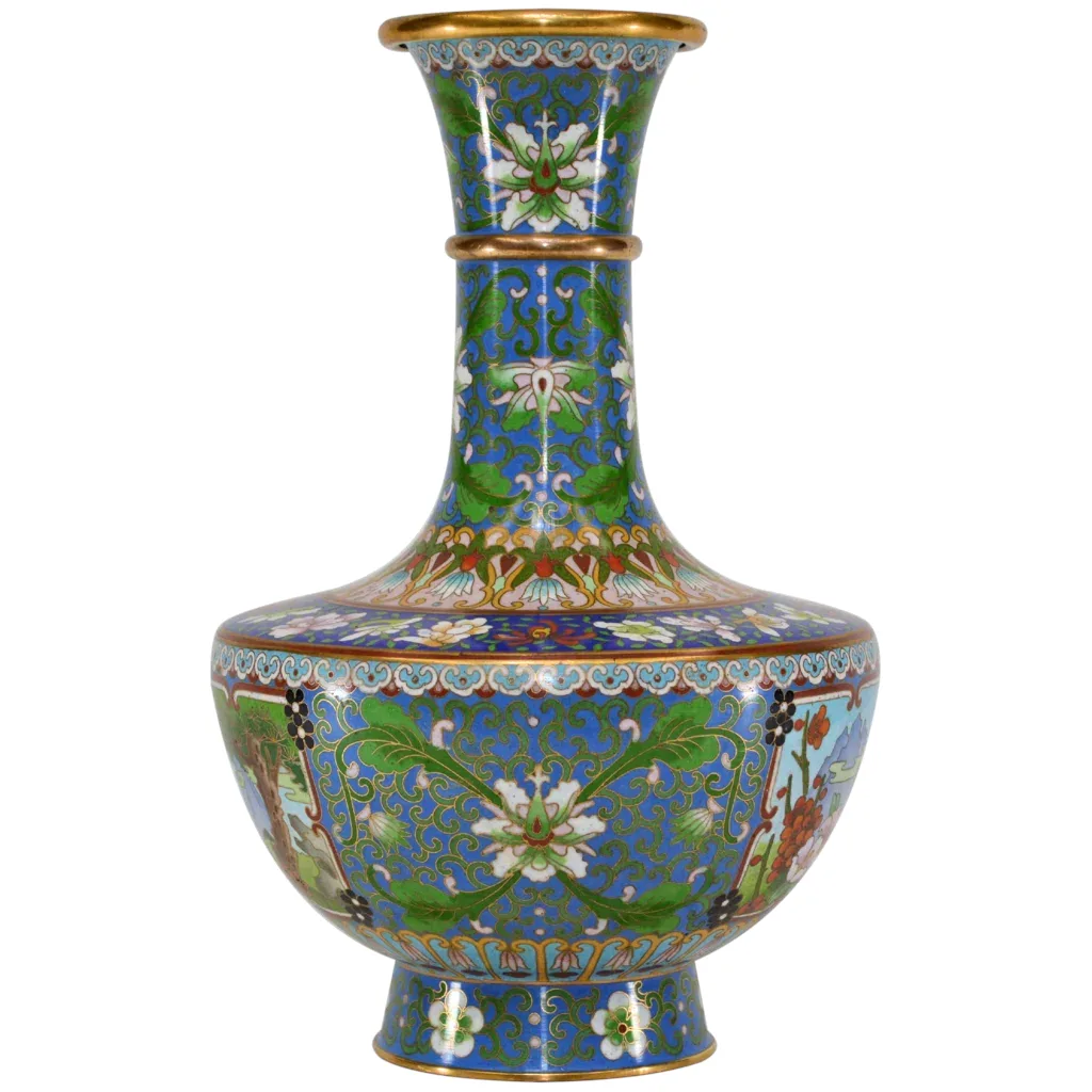 Vintage Chinese Cloisonne Enameled Vase - View 2