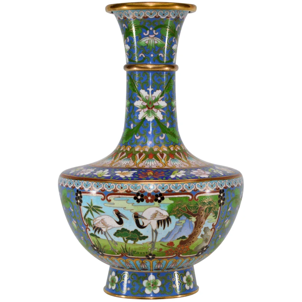 Vintage Chinese Cloisonne Enameled Vase - View 3