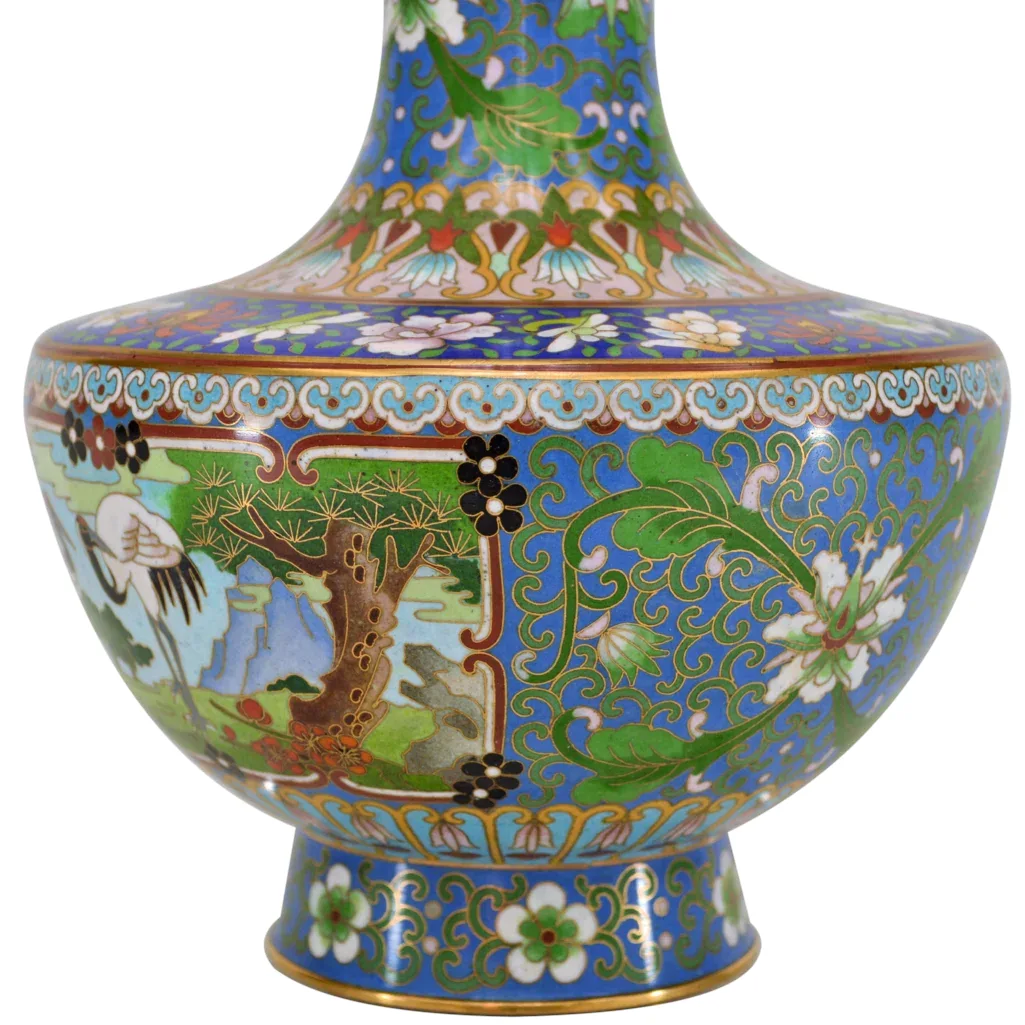 Vintage Chinese Cloisonne Enameled Vase - View 5