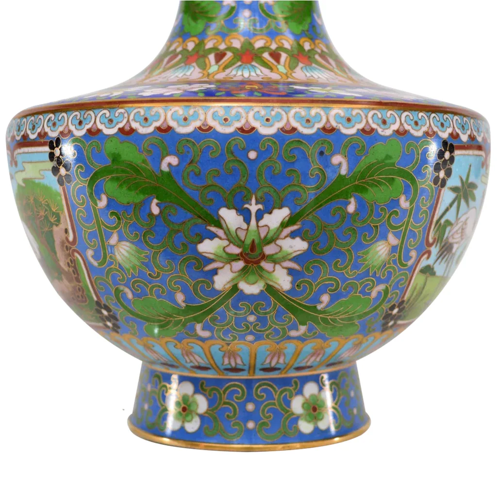 Vintage Chinese Cloisonne Enameled Vase - View 6
