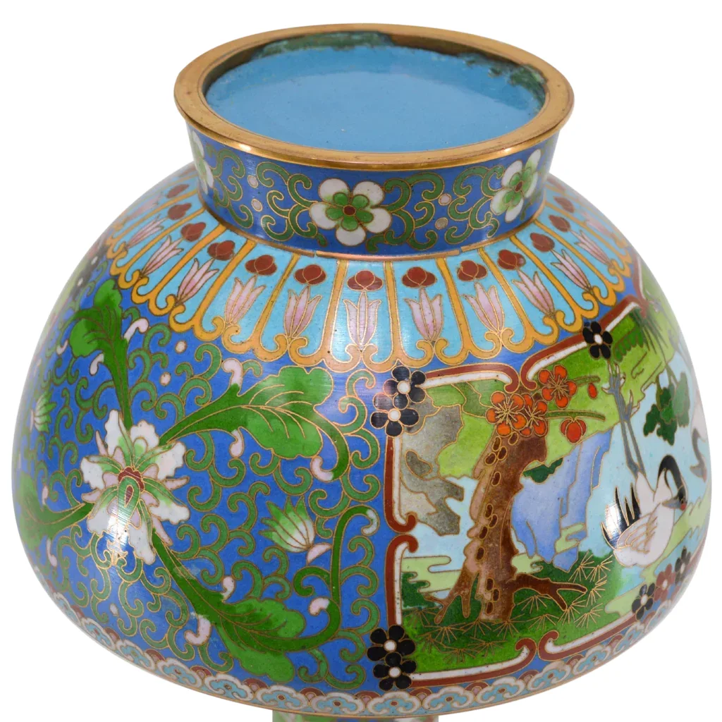 Vintage Chinese Cloisonne Enameled Vase - View 7