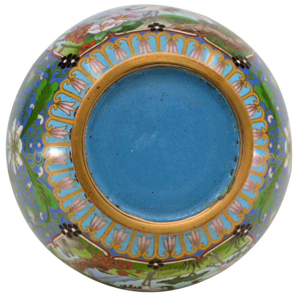 Vintage Chinese Cloisonne Enameled Vase - View 8